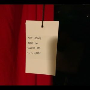 Red jersey two piece prom dress